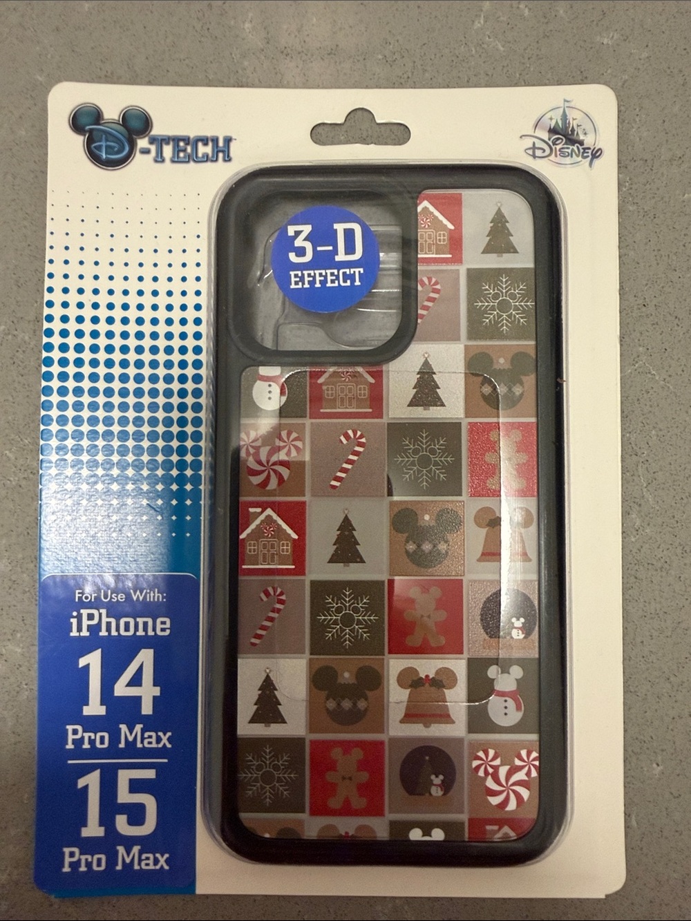Disney Parks 3-D Effect Holiday iPhone 14/15 Pro Max Case - Red/Brown/Gray